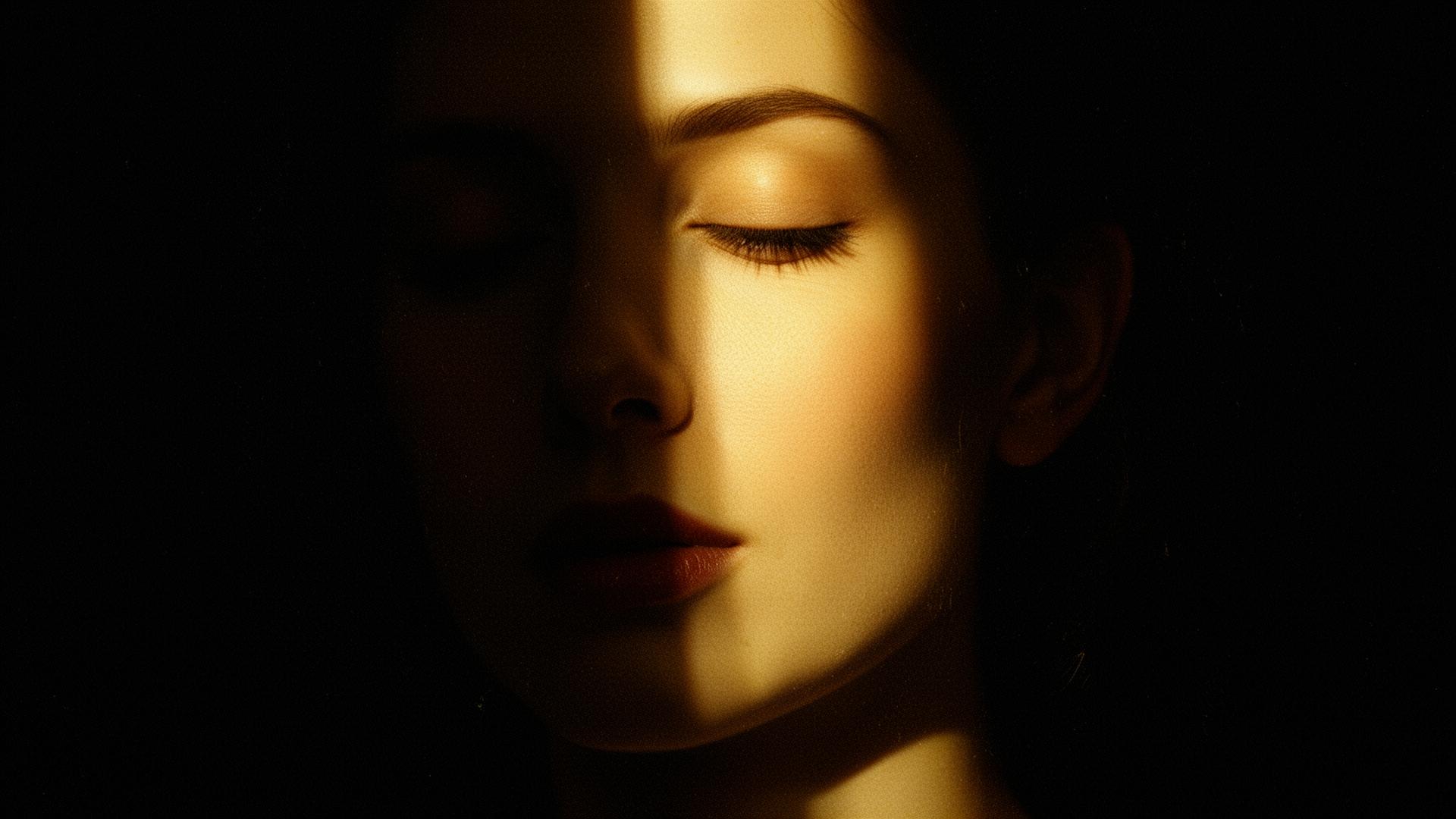 Light grazing a face in shadow — THEIA aesthetics